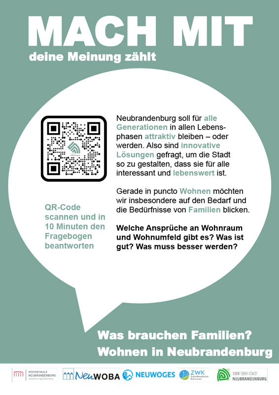 Deckblatt der Umfrage zum Thema Wohnen in Neubrandenburg